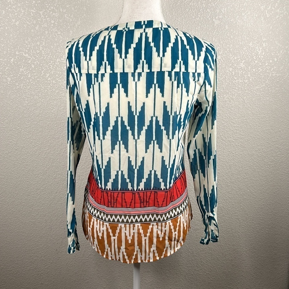 Maeve Boho V-Neck Long Sleeve High Low Top Size Small (Size 0) - Picture 4 of 6